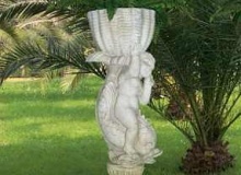 putto flower pot Garden white cement, Pu36A