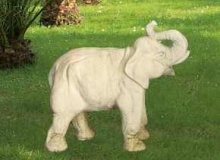 Elefante da giardino in cemento bianco, TA38