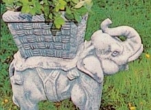 Elefante da giardino in cemento bianco, TA27